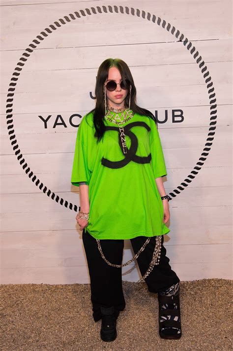 billie eilish green chanel shirt|billie eilish blue hoodie.